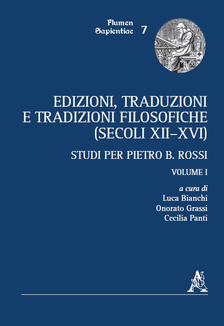 Copertina libro Edizioni, traduzioni e tradizioni filosofiche (secoli XII–XVI)