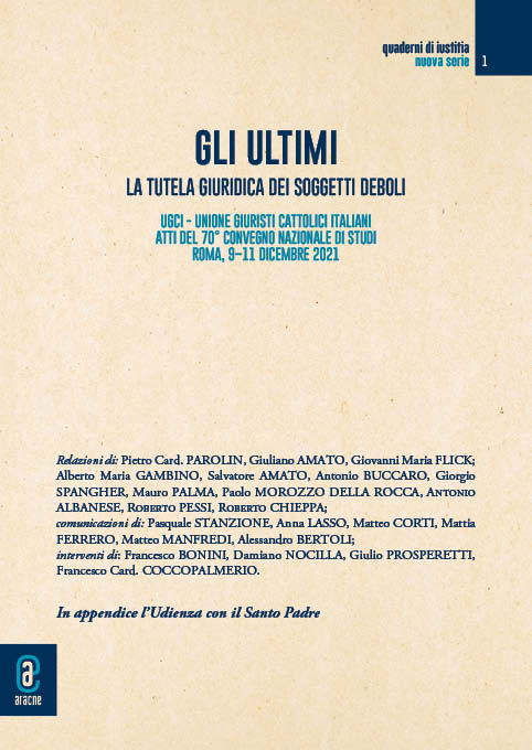 copertina 9791221800838 Gli ultimi. La tutela giuridica dei soggetti deboli