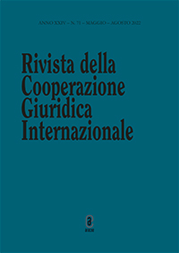 copertina 9791221801750 Rivista della Cooperazione Giuridica Internazionale