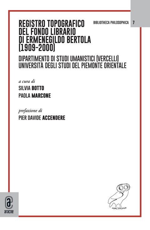 copertina 9791221804621 Registro topografico del fondo librario di Ermenegildo Bertola (1909-2000)