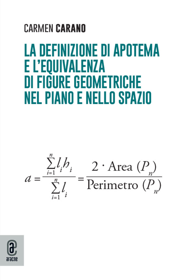 Copertina libro La definizione di apotema e l’equivalenza di figure geometriche nel piano e nello spazio
