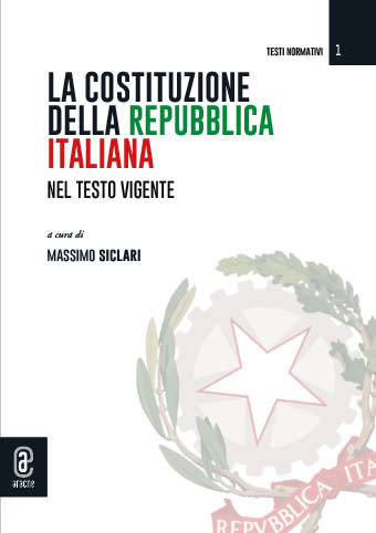 copertina 9791259948892 La Costituzione della Repubblica Italiana nel testo vigente